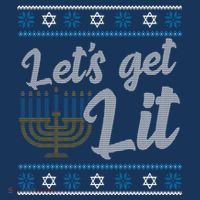 Funny Ugly Hanukkah Lets Get Lit Menorah Toddler Hoodie