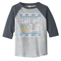 Funny Ugly Hanukkah Lets Get Lit Menorah Toddler Fine Jersey T-Shirt
