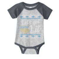 Funny Ugly Hanukkah Lets Get Lit Menorah Infant Baby Jersey Bodysuit