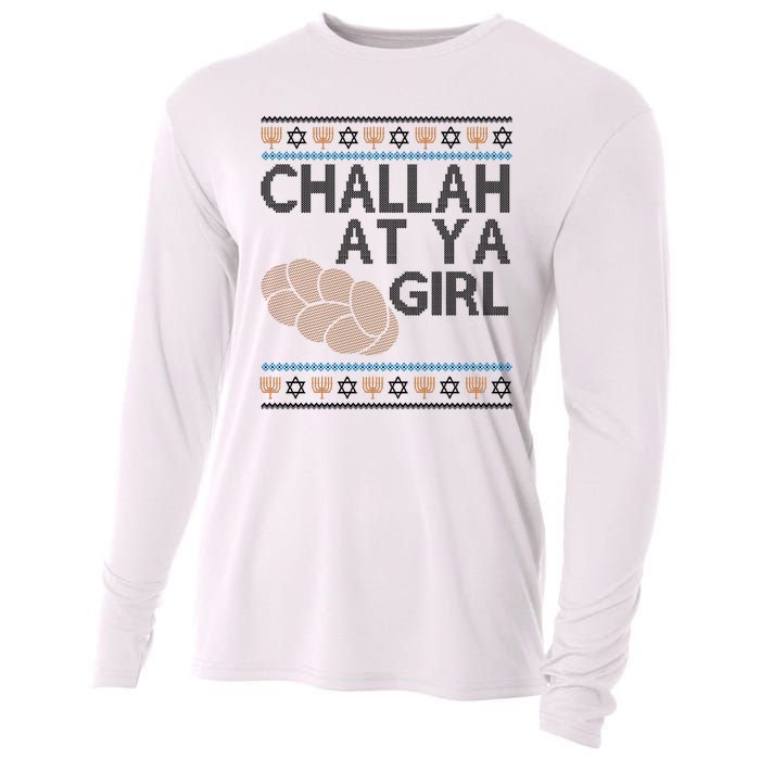 Funny Ugly Hanukkah Challah At Ya Girl Cooling Performance Long Sleeve Crew