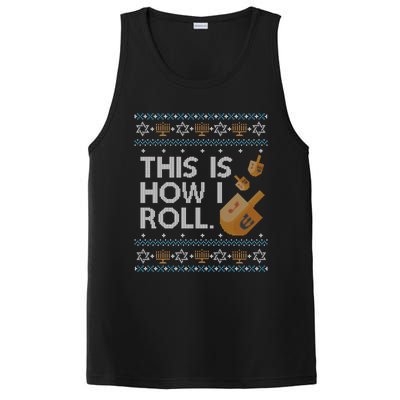 Funny Ugly Hanukkah Sweater How I Roll Dreidel PosiCharge Competitor Tank