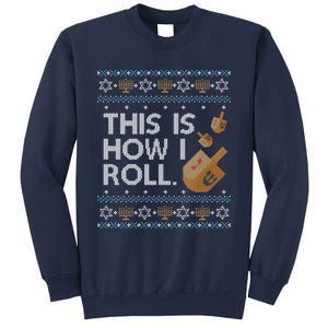 Funny Ugly Hanukkah Sweater How I Roll Dreidel Sweatshirt