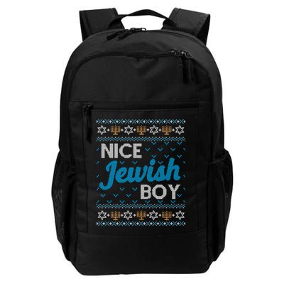 Funny Ugly Hanukkah Sweater Nice Jewish Boy Matching Daily Commute Backpack