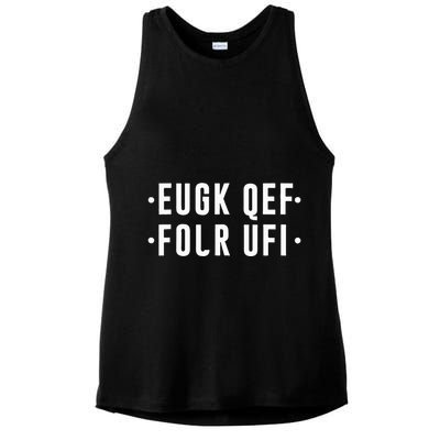 Fold Up Hidden Message F Off Funny Word Ladies PosiCharge Tri-Blend Wicking Tank
