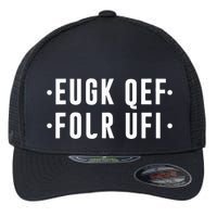 Fold Up Hidden Message F Off Funny Word Flexfit Unipanel Trucker Cap