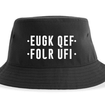Fold Up Hidden Message F Off Funny Word Sustainable Bucket Hat