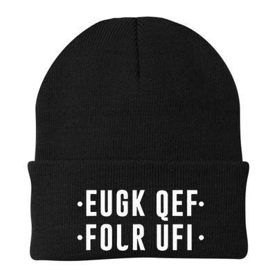 Fold Up Hidden Message F Off Funny Word Beanie