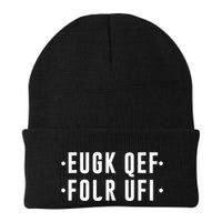 Fold Up Hidden Message F Off Funny Word Beanie