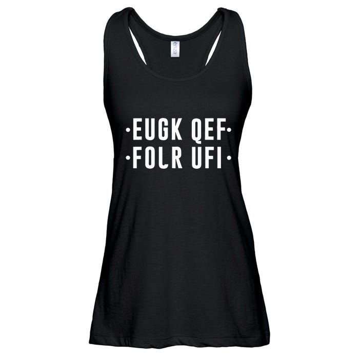 Fold Up Hidden Message F Off Funny Word Ladies Essential Flowy Tank