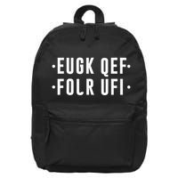Fold Up Hidden Message F Off Funny Word 16 in Basic Backpack