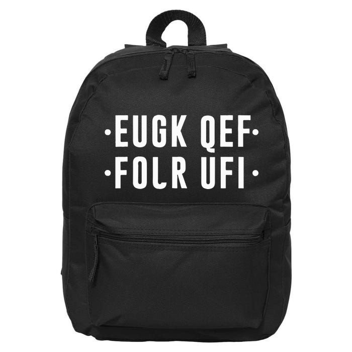 Fold Up Hidden Message F Off Funny Word 16 in Basic Backpack