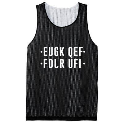 Fold Up Hidden Message F Off Funny Word Mesh Reversible Basketball Jersey Tank