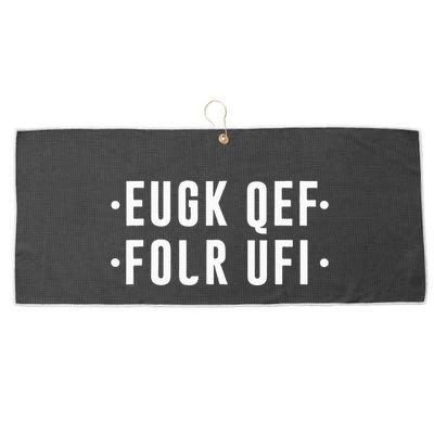 Fold Up Hidden Message F Off Funny Word Large Microfiber Waffle Golf Towel