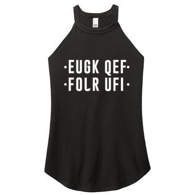 Fold Up Hidden Message F Off Funny Word Women's Perfect Tri Rocker Tank