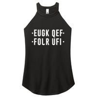 Fold Up Hidden Message F Off Funny Word Women's Perfect Tri Rocker Tank