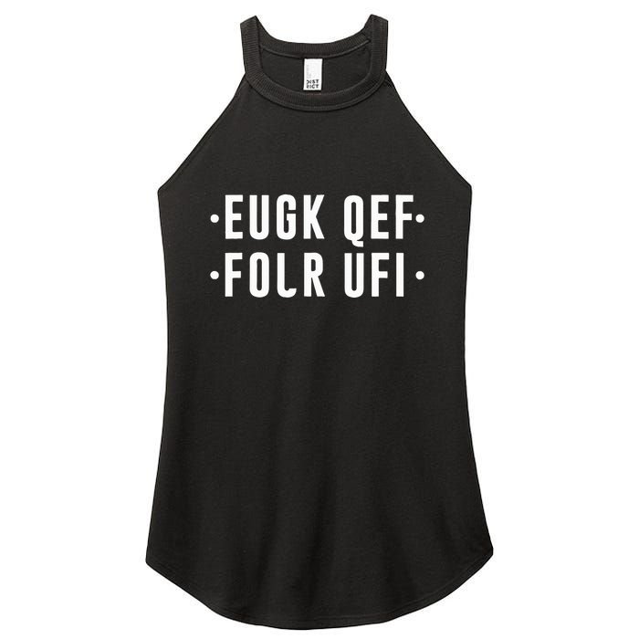 Fold Up Hidden Message F Off Funny Word Women's Perfect Tri Rocker Tank