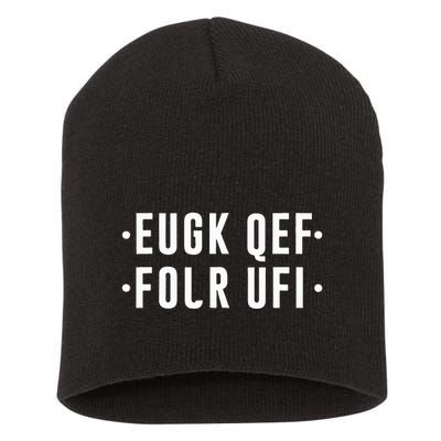 Fold Up Hidden Message F Off Funny Word Short Acrylic Beanie