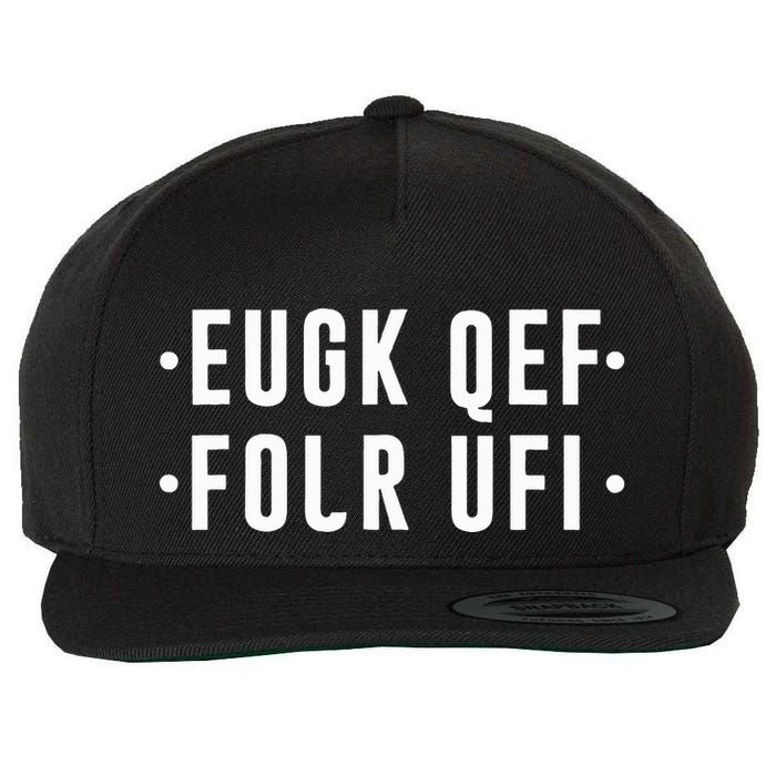 Fold Up Hidden Message F Off Funny Word Wool Snapback Cap