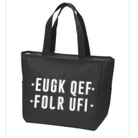 Fold Up Hidden Message F Off Funny Word Zip Tote Bag