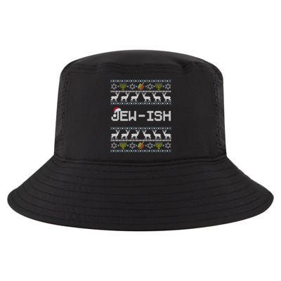 Fun Ugly Hanukkah Sweater Jewgiftish Santa Hat Merry Christmas Gift Cool Comfort Performance Bucket Hat