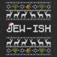 Fun Ugly Hanukkah Sweater Jewgiftish Santa Hat Merry Christmas Gift Beanie