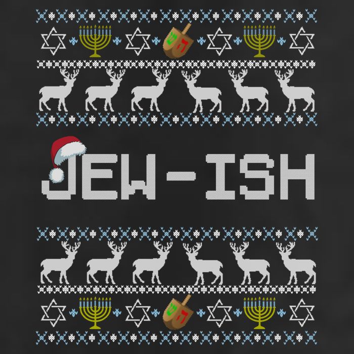 Fun Ugly Hanukkah Sweater Jewgiftish Santa Hat Merry Christmas Gift Beanie