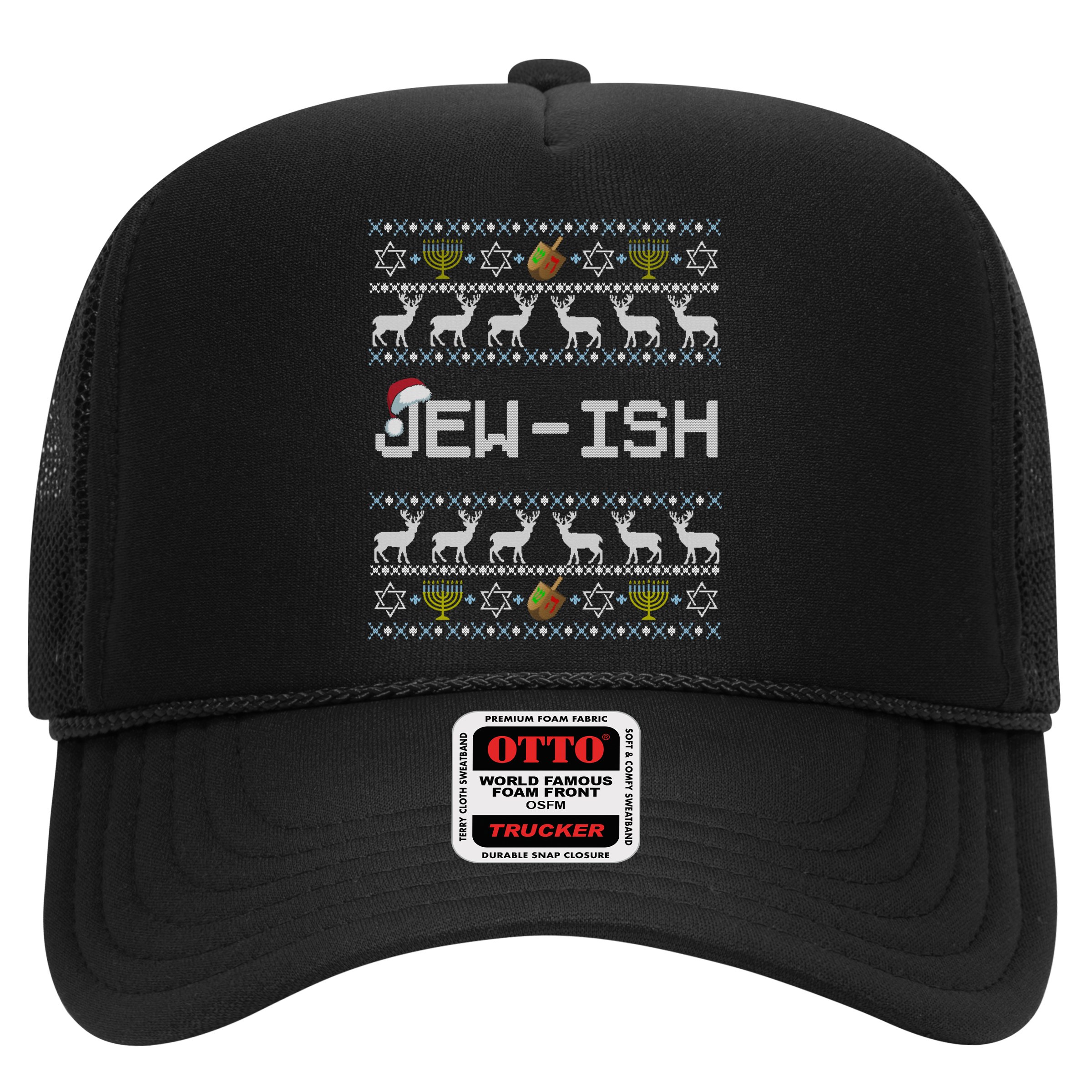 Fun Ugly Hanukkah Sweater Jewgiftish Santa Hat Merry Christmas Gift Hat