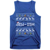 Fun Ugly Hanukkah Sweater Jewgiftish Santa Hat Merry Christmas Gift Tank Top
