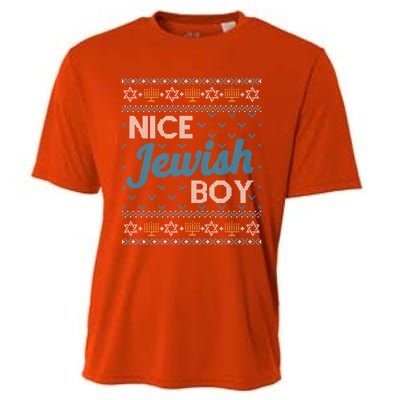 Funny Ugly Hanukkah Sweater Nice Jewish Boy Matching Cooling Performance Crew T-Shirt