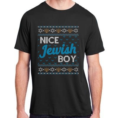 Funny Ugly Hanukkah Sweater Nice Jewish Boy Matching Adult ChromaSoft Performance T-Shirt