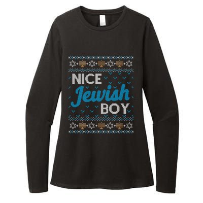 Funny Ugly Hanukkah Sweater Nice Jewish Boy Matching Womens CVC Long Sleeve Shirt