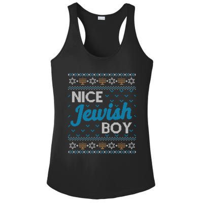 Funny Ugly Hanukkah Sweater Nice Jewish Boy Matching Ladies PosiCharge Competitor Racerback Tank