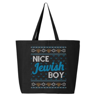 Funny Ugly Hanukkah Sweater Nice Jewish Boy Matching 25L Jumbo Tote