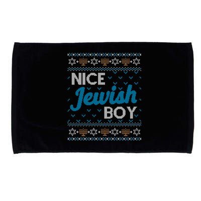 Funny Ugly Hanukkah Sweater Nice Jewish Boy Matching Microfiber Hand Towel