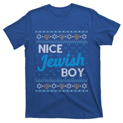 Funny Ugly Hanukkah Sweater Nice Jewish Boy Matching T-Shirt