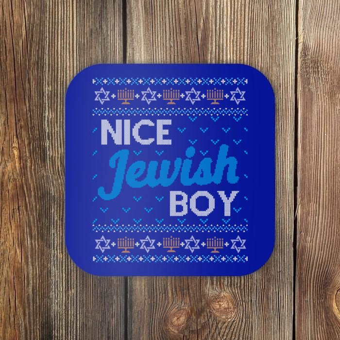 Funny Ugly Hanukkah Sweater Nice Jewish Boy Matching Coaster