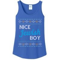 Funny Ugly Hanukkah Sweater Nice Jewish Boy Matching Ladies Essential Tank