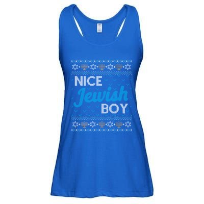 Funny Ugly Hanukkah Sweater Nice Jewish Boy Matching Ladies Essential Flowy Tank