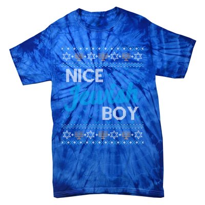 Funny Ugly Hanukkah Sweater Nice Jewish Boy Matching Tie-Dye T-Shirt