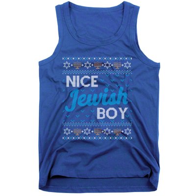 Funny Ugly Hanukkah Sweater Nice Jewish Boy Matching Tank Top