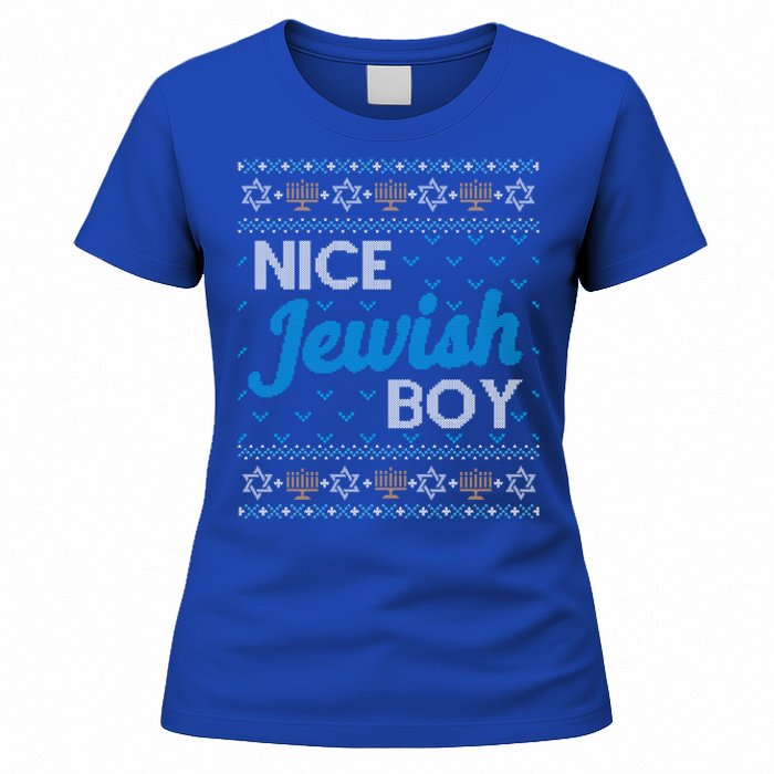 Funny Ugly Hanukkah Sweater Nice Jewish Boy Matching Women's T-Shirt