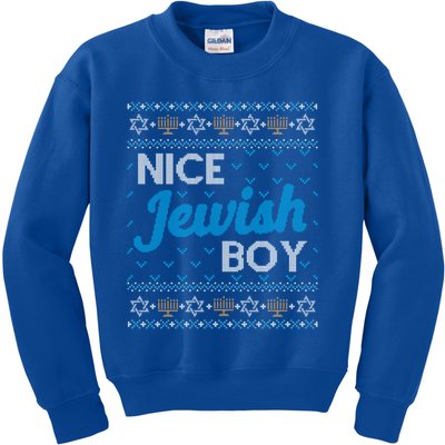 Funny Ugly Hanukkah Sweater Nice Jewish Boy Matching Kids Sweatshirt