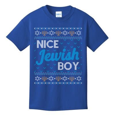 Funny Ugly Hanukkah Sweater Nice Jewish Boy Matching Kids T-Shirt