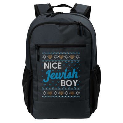 Funny Ugly Hanukkah Sweater Nice Jewish Boy Matching Daily Commute Backpack