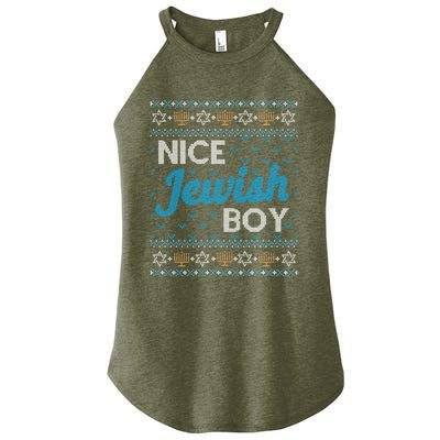 Funny Ugly Hanukkah Sweater Nice Jewish Boy Matching Women's Perfect Tri Rocker Tank