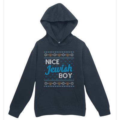 Funny Ugly Hanukkah Sweater Nice Jewish Boy Matching Urban Pullover Hoodie