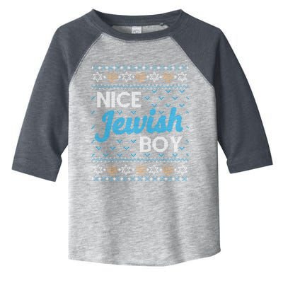 Funny Ugly Hanukkah Sweater Nice Jewish Boy Matching Toddler Fine Jersey T-Shirt