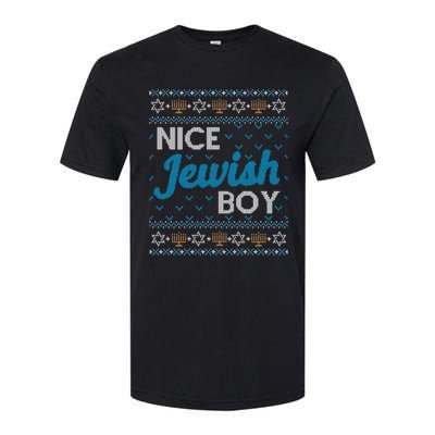 Funny Ugly Hanukkah Sweater Nice Jewish Boy Matching Softstyle CVC T-Shirt