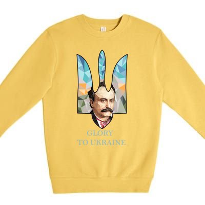 Franco Ukrainian Hero Glory To Ukraine Emblem Cute Gift Premium Crewneck Sweatshirt