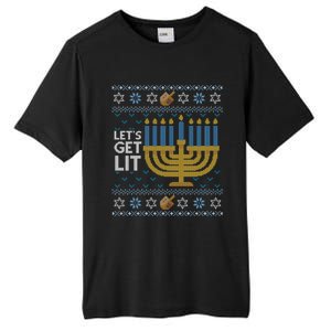 Funny Ugly Hanukkah Lets Get Lit Ing Gift Tall Fusion ChromaSoft Performance T-Shirt